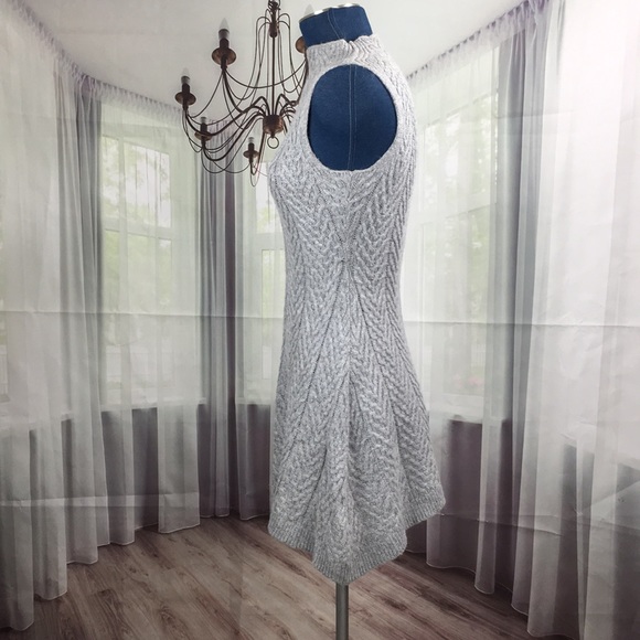 Everleigh 100% Angora Knit Gray Sweater Dress - Picture 6 of 9